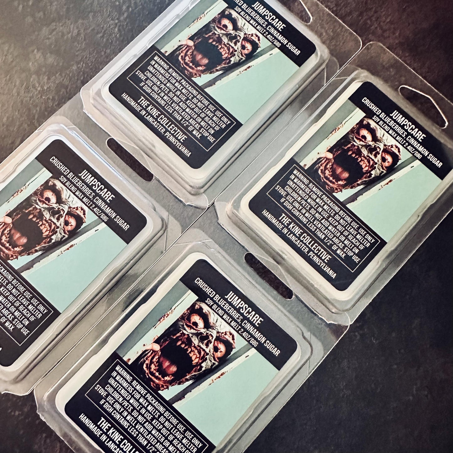 Jumpscare - Crushed Blueberries, Cinnamon Sugar, Creamy Screamy 2.4oz Artisan Soy Wax Melts