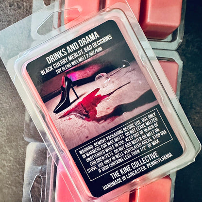 Drinks And Drama - Black Cherry Merlot & Bad Decisions 2.4oz Artisan Soy Wax Melts