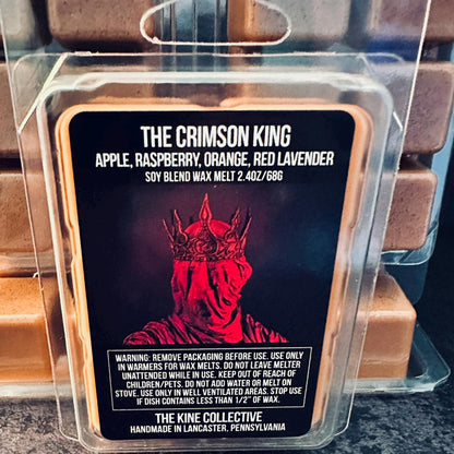 The Crimson King - Apple, Raspberry, Orange, Red Lavender 2.4oz Artisan Soy Wax Melts