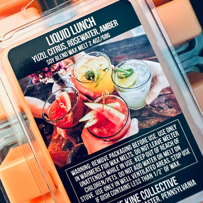 Liquid Lunch - Yuzu, Citrus, Rosewater, Amber, Sandalwood 2.4oz Artisan Soy Wax Melts