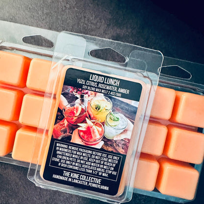 Liquid Lunch - Yuzu, Citrus, Rosewater, Amber, Sandalwood 2.4oz Artisan Soy Wax Melts