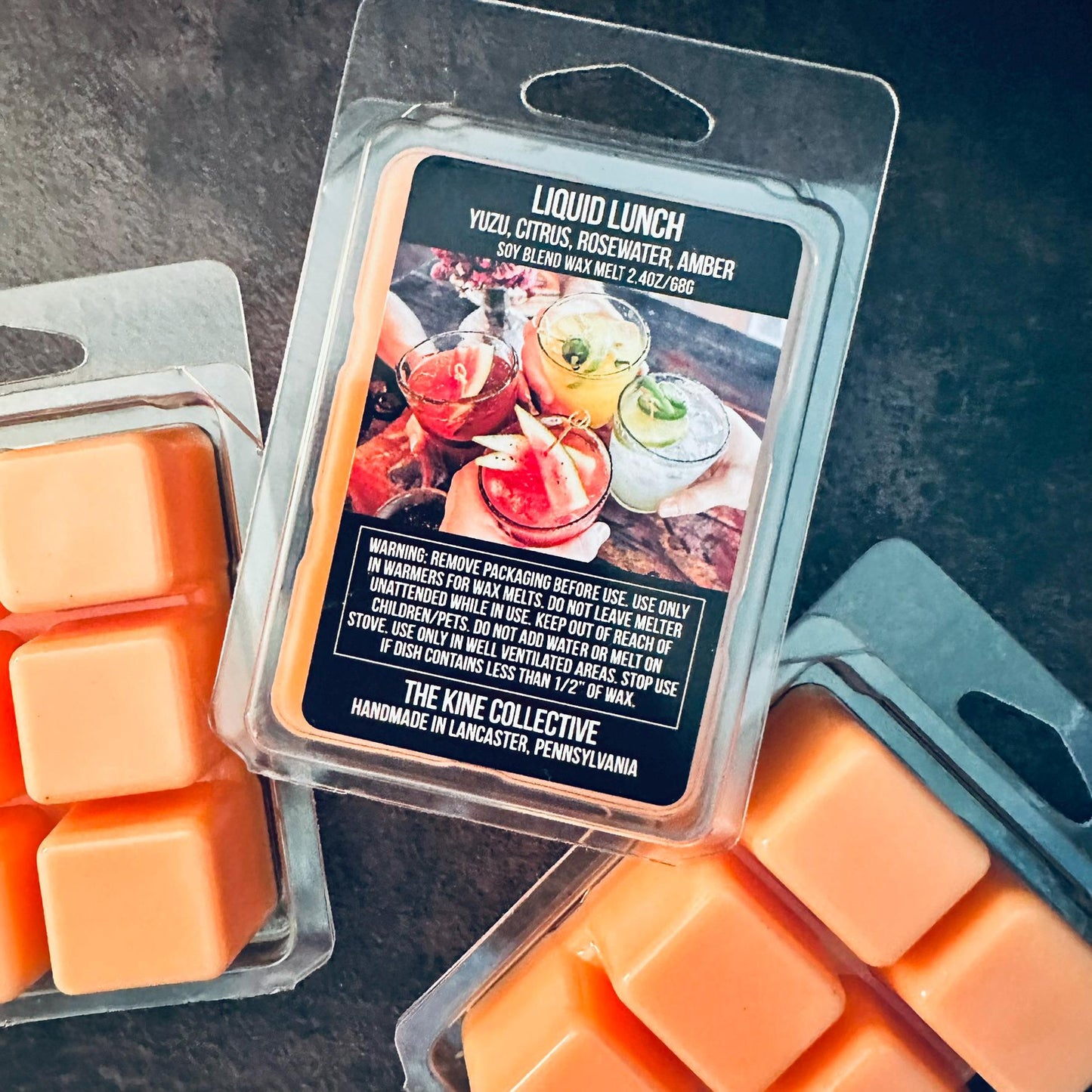 Liquid Lunch - Yuzu, Citrus, Rosewater, Amber, Sandalwood 2.4oz Artisan Soy Wax Melts