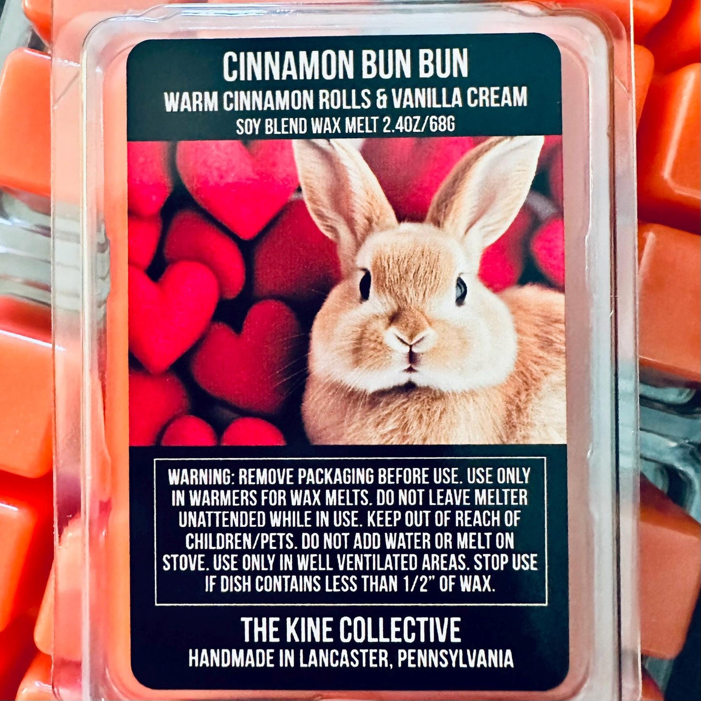 Cinnamon Bun Bun - Warm Cinnamon Rolls & Vanilla Cream 2.4oz Artisan Soy Wax Melts