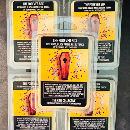 The Forever Box - Rosewood, Tonka, Black Amber Resin, Cedar 2.4oz Artisan Soy Wax Melts