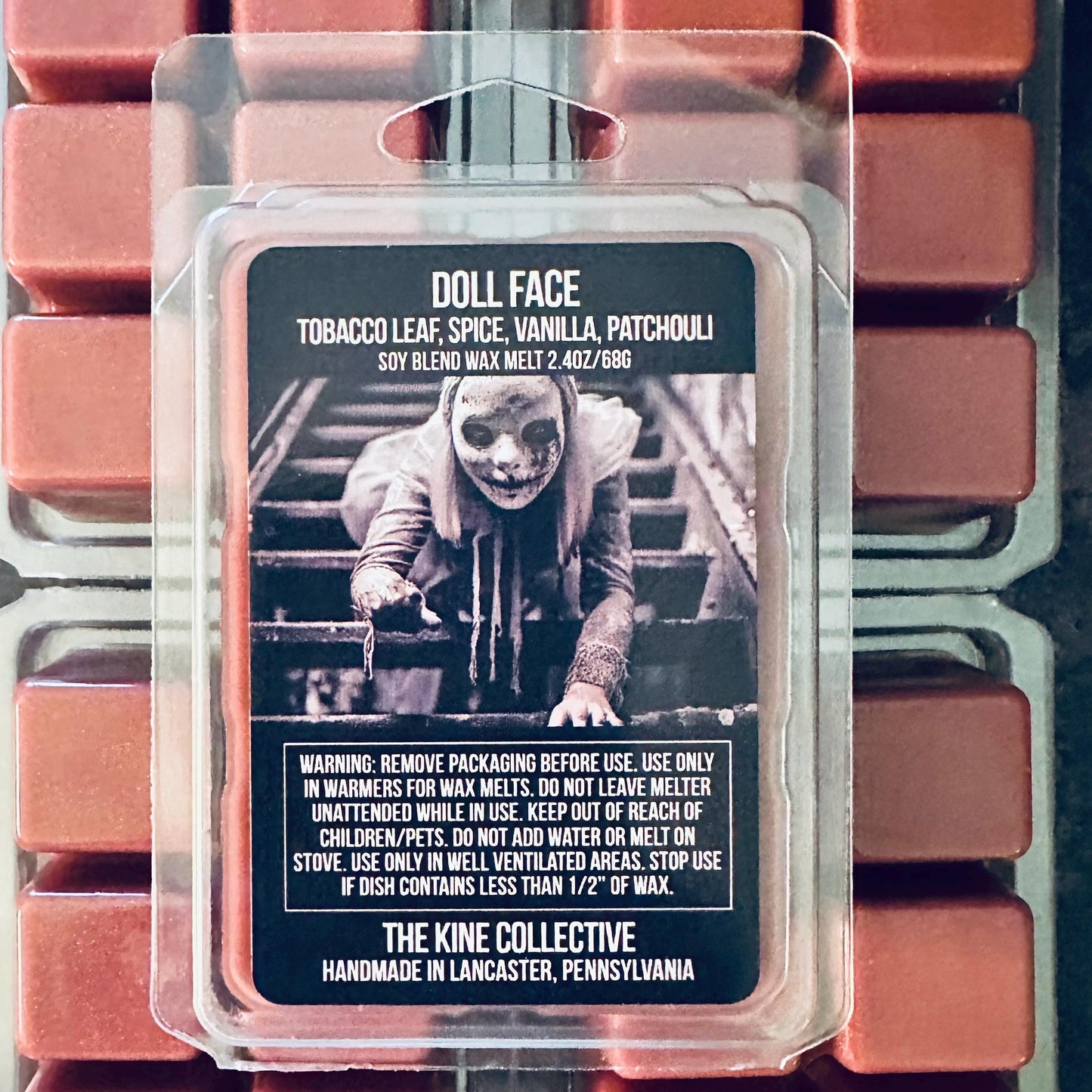 Doll Face - Tobacco Leaf, Vanilla, Spice, Patchouli 2.4oz Artisan Soy Wax Melts