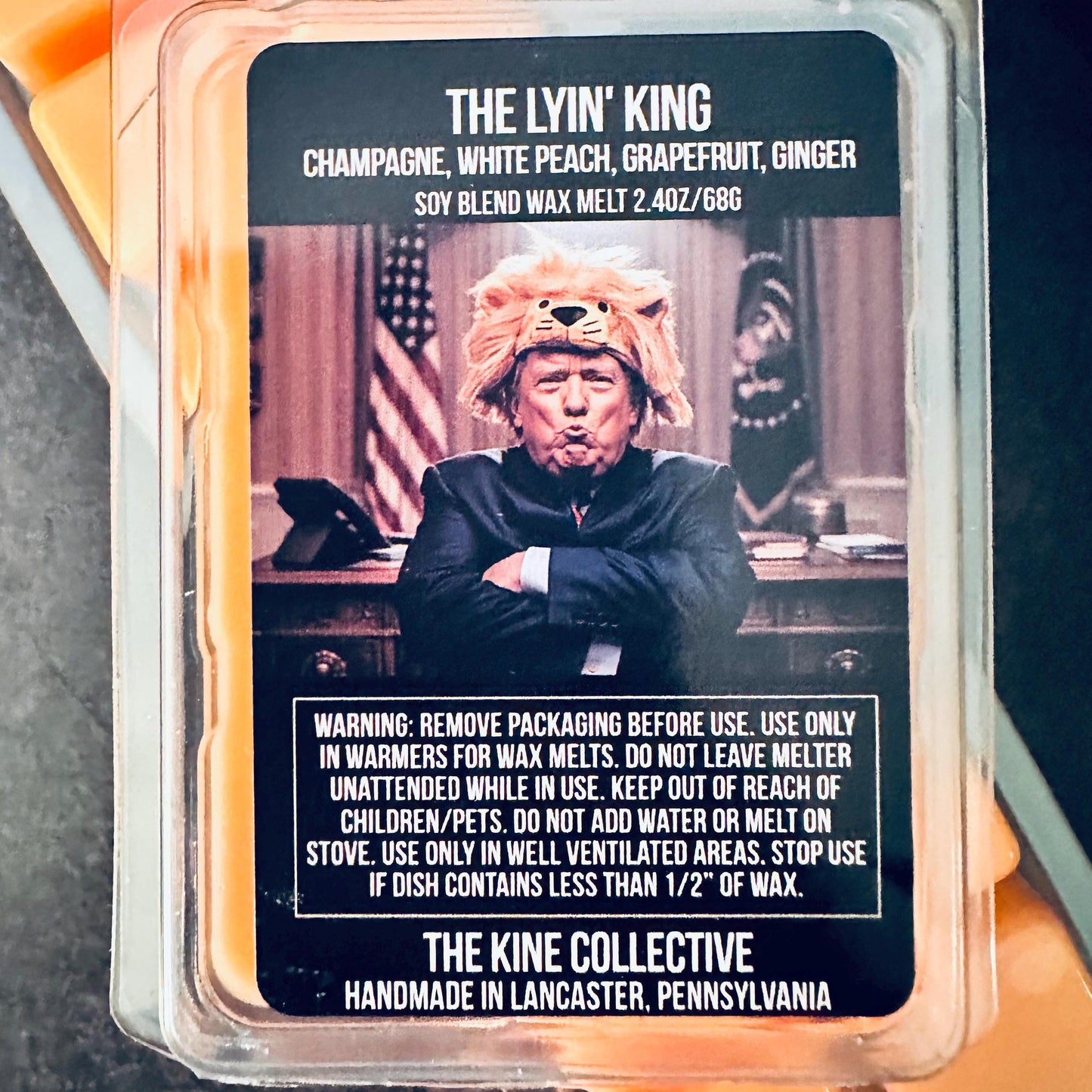 The Lyin' King - Champagne, White Peach, Grapefruit, Ginger 2.4oz Artisan Soy Wax Melts