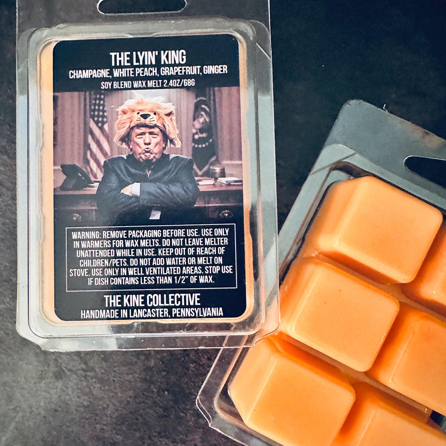 The Lyin' King - Champagne, White Peach, Grapefruit, Ginger 2.4oz Artisan Soy Wax Melts