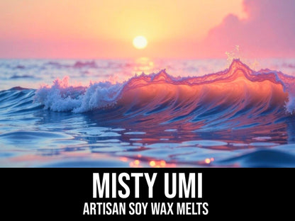 Misty Umi - Sea Breezes, Ocean Rose, Ginger, Coconut, Almond 2.4oz Artisan Soy Wax Melts
