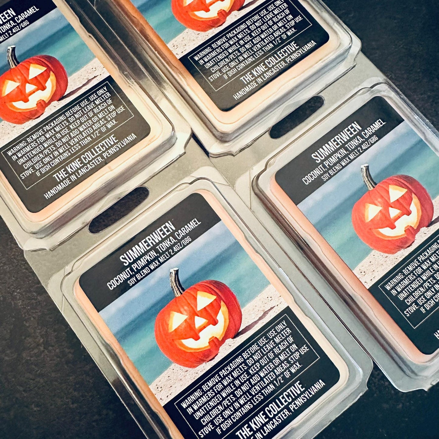 Summerween - Coconut, Pumpkin, Caramel, Tonka Bean 2.4oz Artisan Soy Wax Melts
