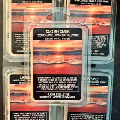 Caramel Sands - Coconut, Creamy Caramel, Orange Blossom, Pink Jasmine 2.4oz Artisan Soy Wax Melts