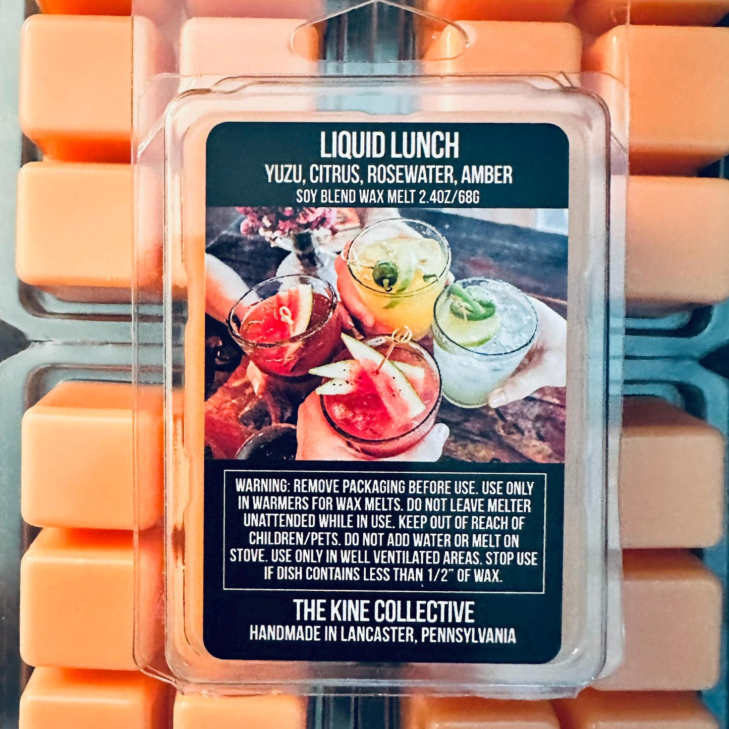 Liquid Lunch - Yuzu, Citrus, Rosewater, Amber, Sandalwood 2.4oz Artisan Soy Wax Melts