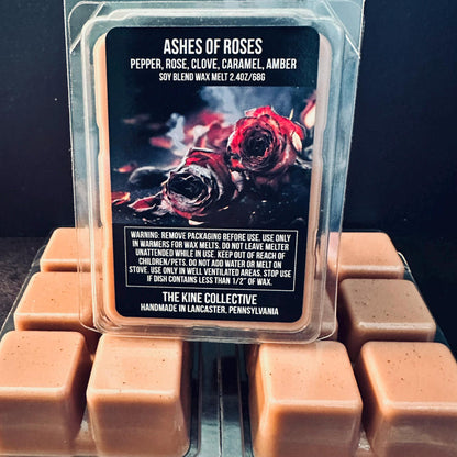 Ashes of Roses - Black Pepper, Rose, Clove, Musk, Caramel 2.4oz Artisan Soy Wax Melts