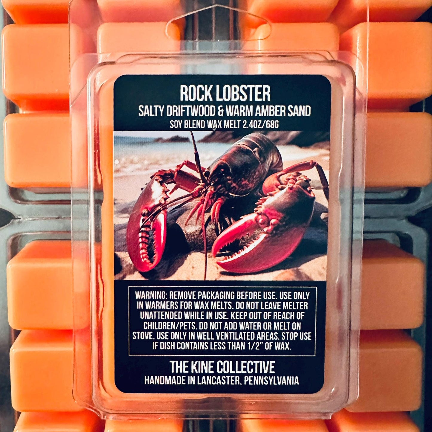 Rock Lobster -  Salty Driftwood, Warm Amber Sand 2.4oz Artisan Soy Wax Melts