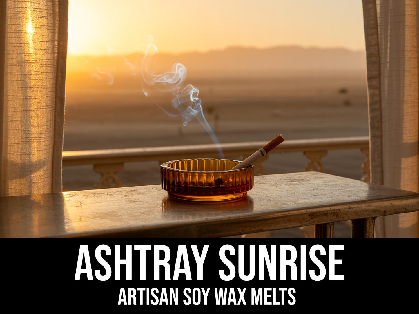 Ashtray Sunrise - Oak, Leather, Tobacco Leaf, Coriander, Clove 2.4oz Artisan Soy Wax Melts