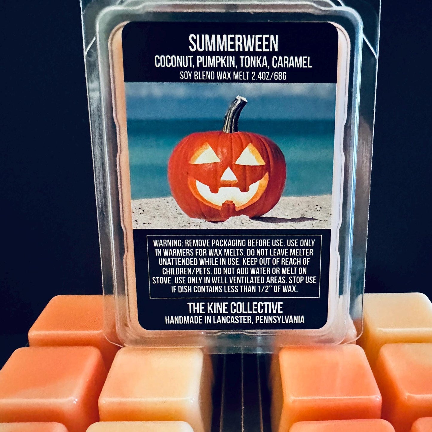 Summerween - Coconut, Pumpkin, Caramel, Tonka Bean 2.4oz Artisan Soy Wax Melts