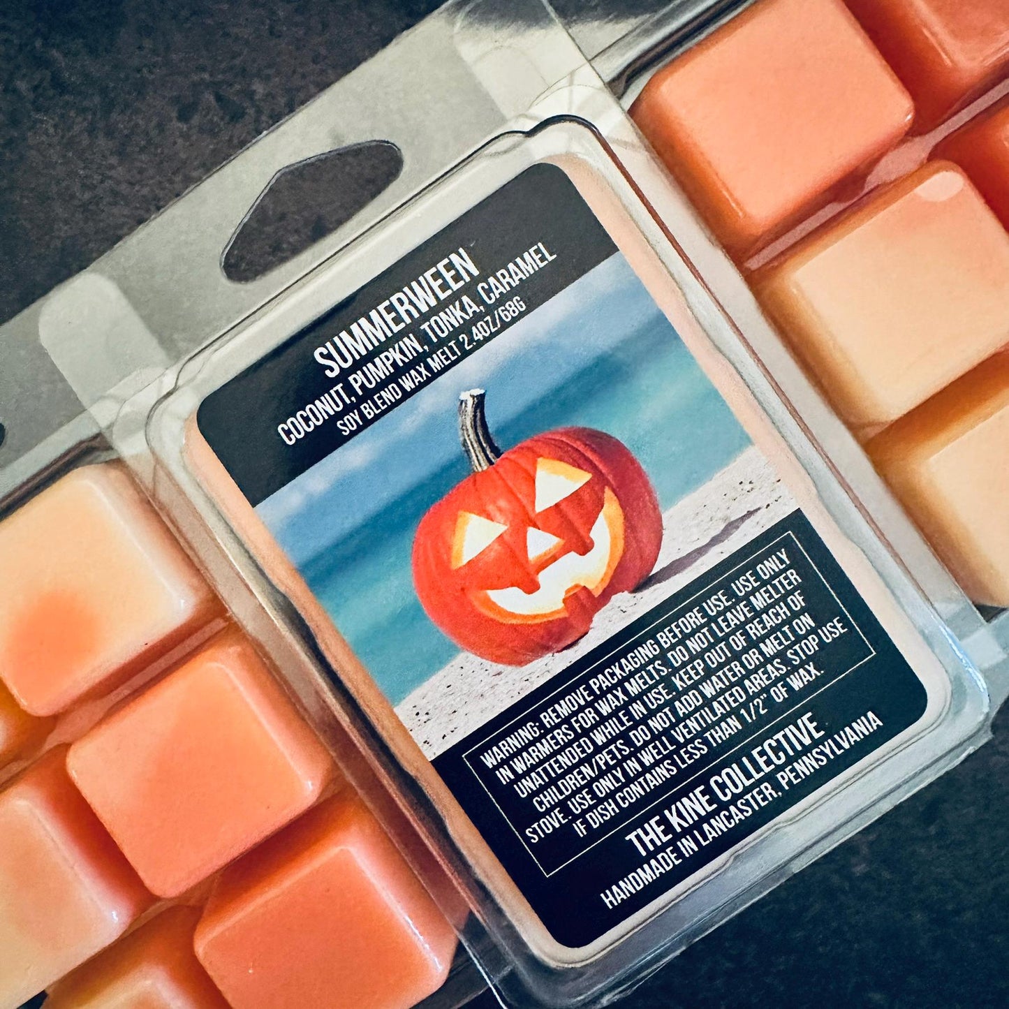 Summerween - Coconut, Pumpkin, Caramel, Tonka Bean 2.4oz Artisan Soy Wax Melts