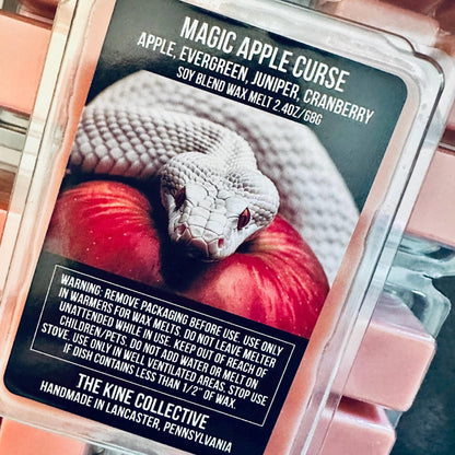 Magic Apple Curse - Apple, Evergreen, Juniper, Sugared Cranberry 2.4oz Artisan Soy Wax Melts