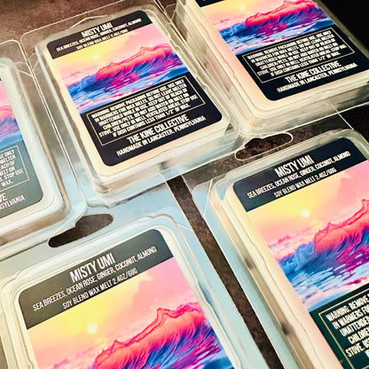 Misty Umi - Sea Breezes, Ocean Rose, Ginger, Coconut, Almond 2.4oz Artisan Soy Wax Melts