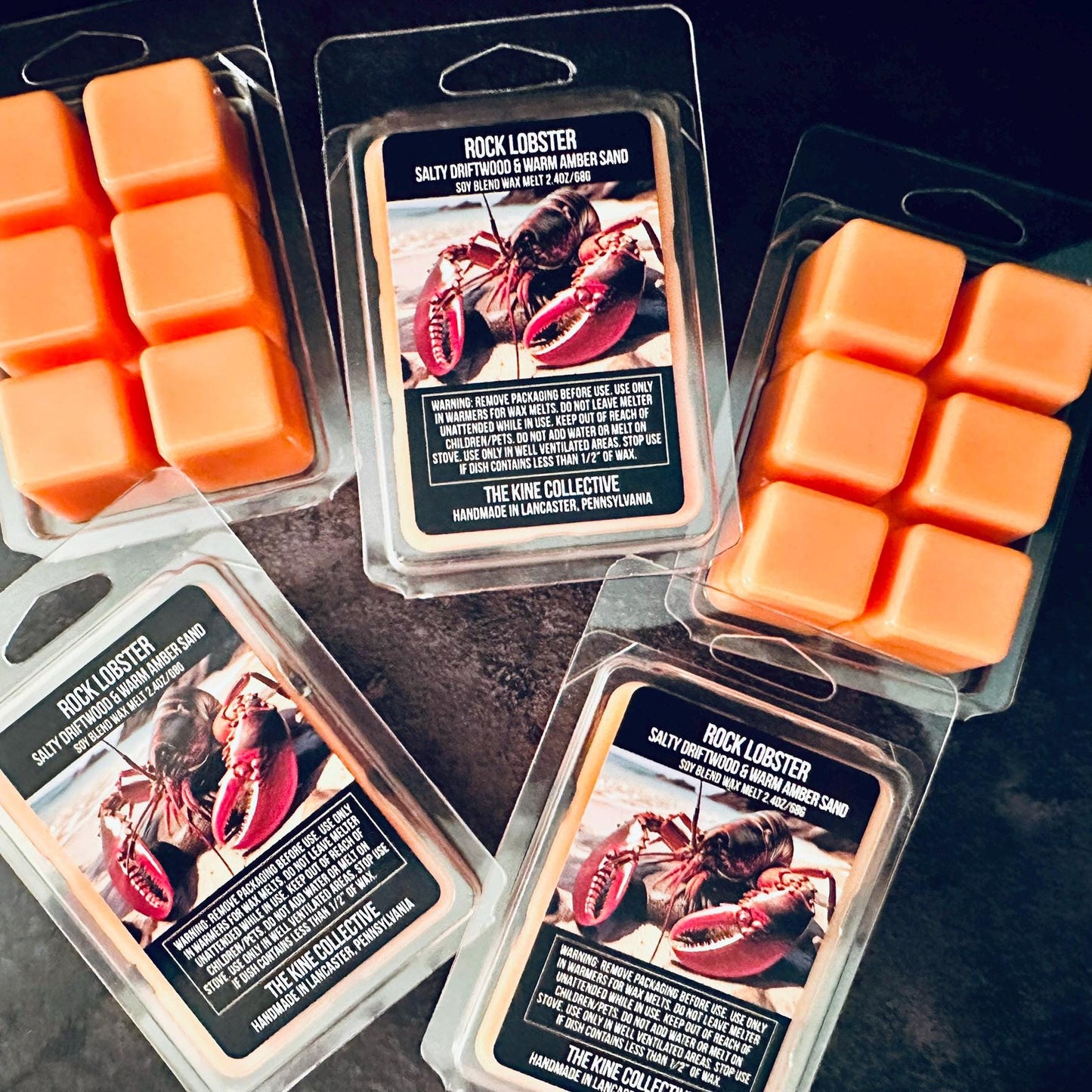 Rock Lobster -  Salty Driftwood, Warm Amber Sand 2.4oz Artisan Soy Wax Melts