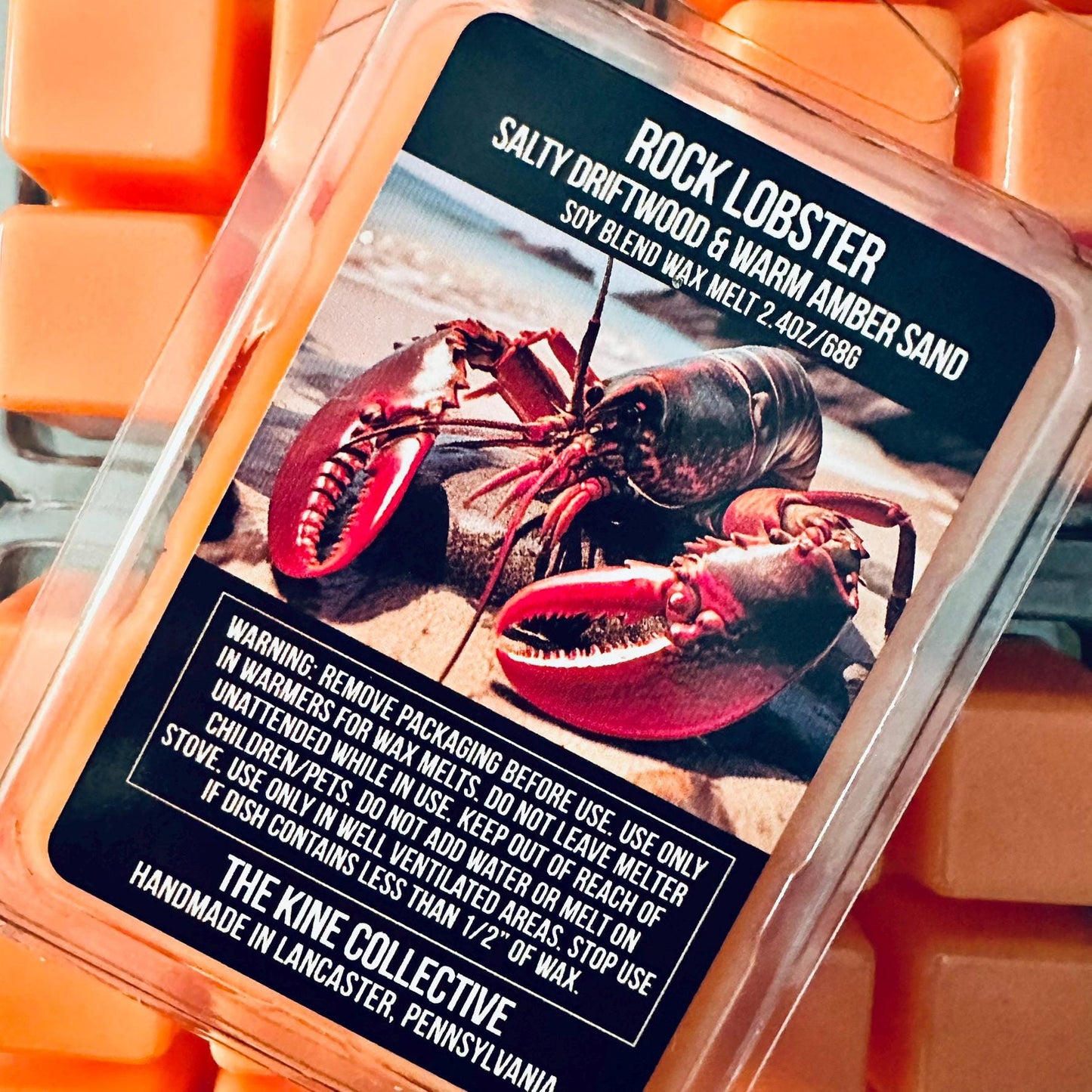 Rock Lobster -  Salty Driftwood, Warm Amber Sand 2.4oz Artisan Soy Wax Melts