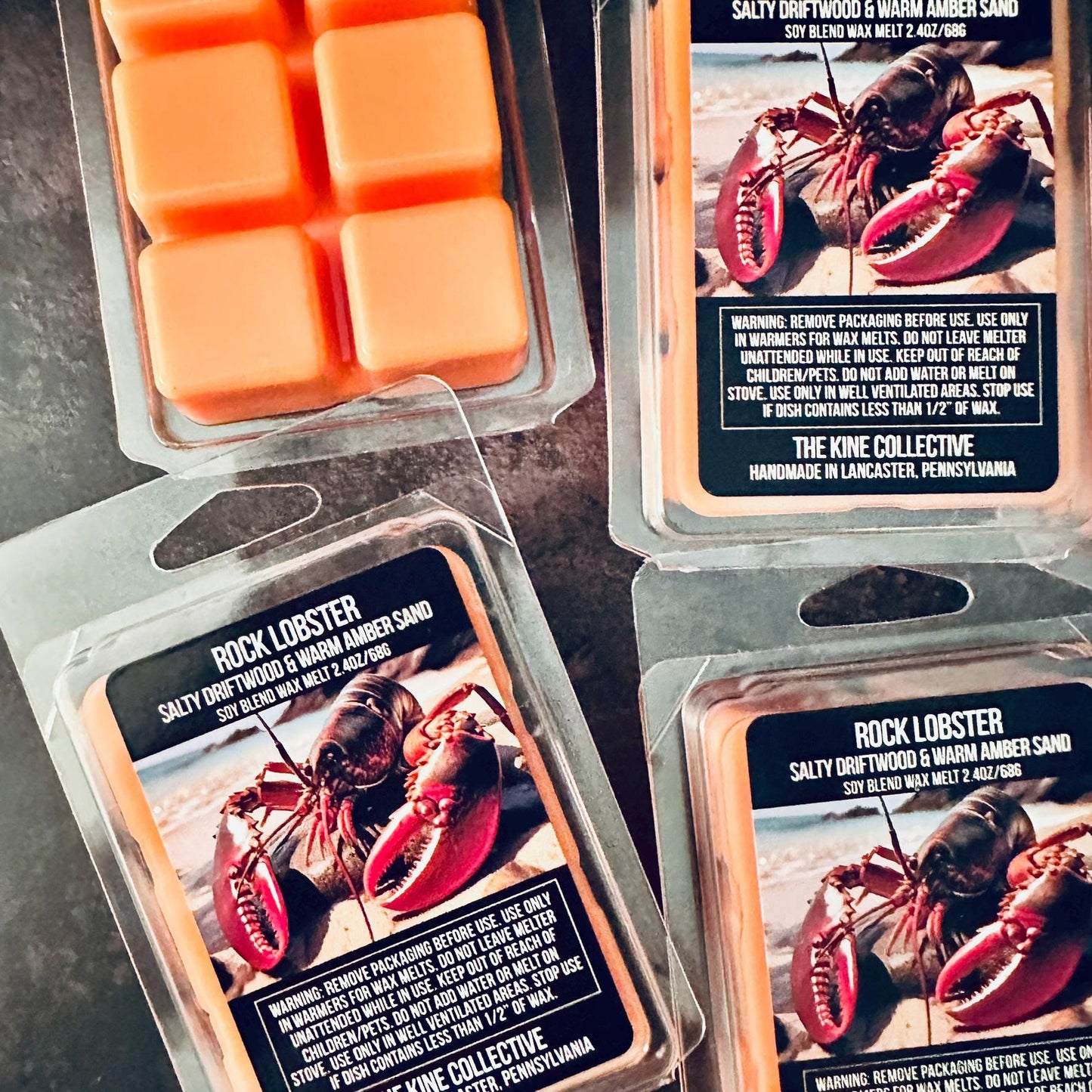 Rock Lobster -  Salty Driftwood, Warm Amber Sand 2.4oz Artisan Soy Wax Melts