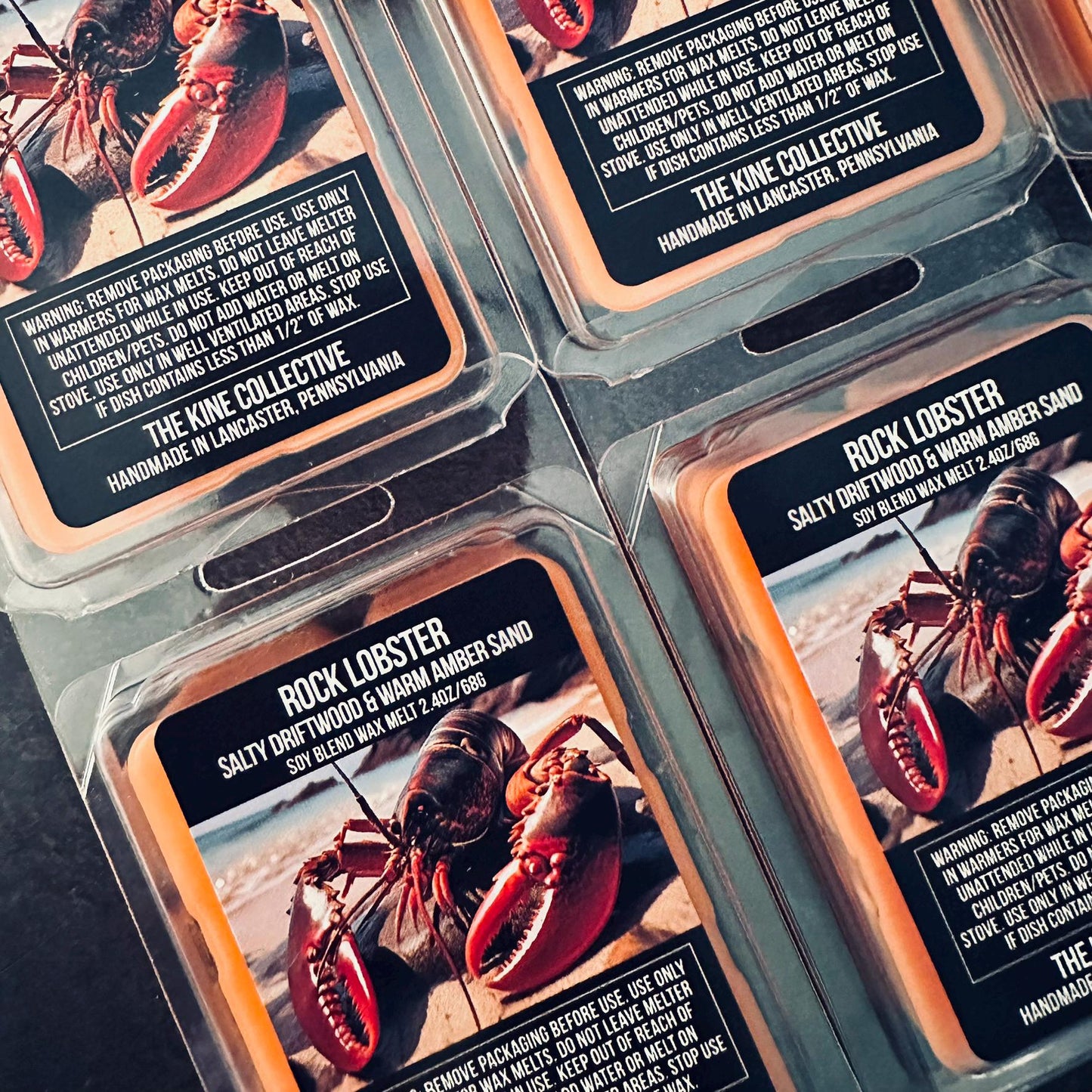 Rock Lobster -  Salty Driftwood, Warm Amber Sand 2.4oz Artisan Soy Wax Melts