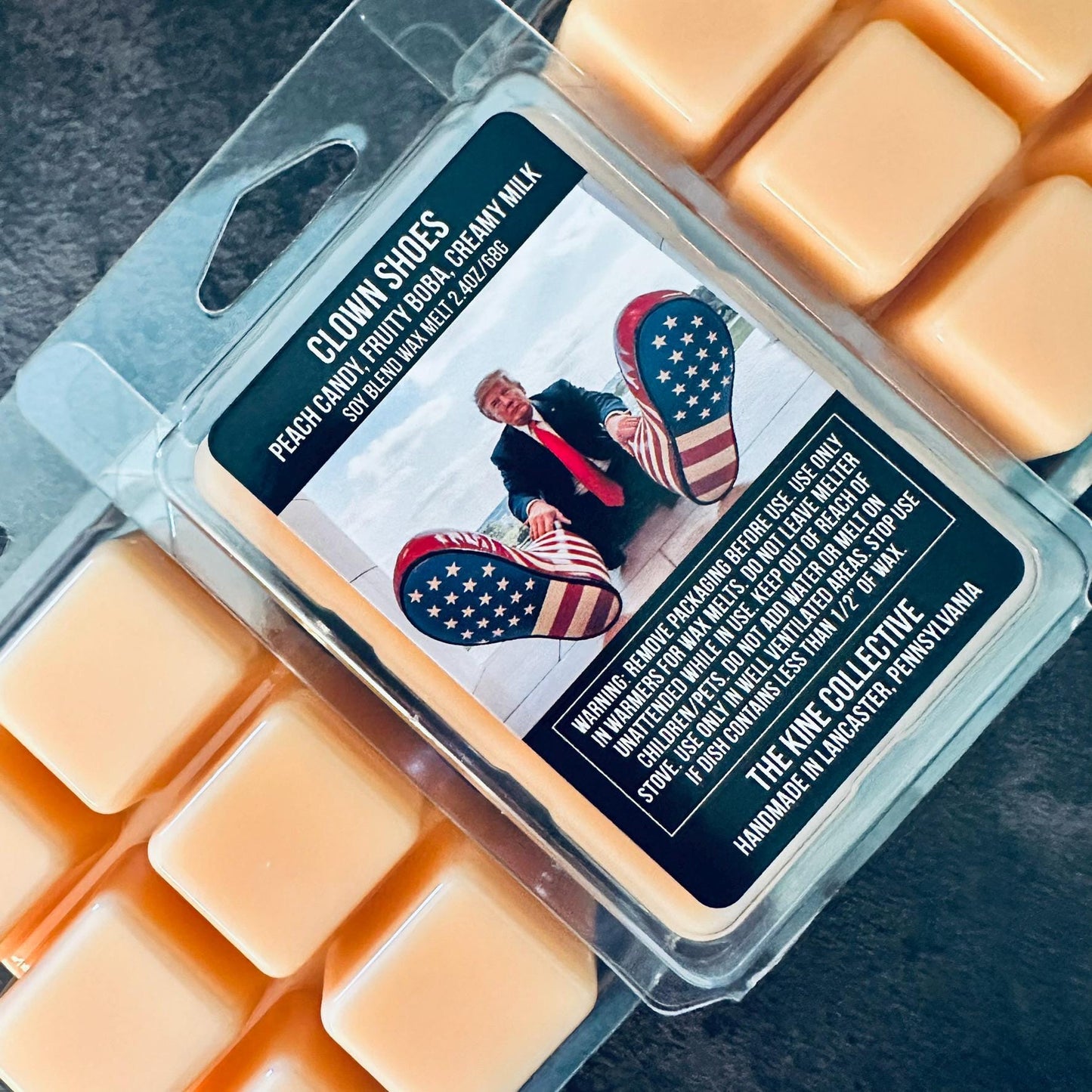 Clown Shoes -  Peach Candy, Fruity Boba, Creamy Milk 2.4oz Artisan Soy Wax Melts