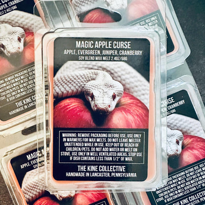 Magic Apple Curse - Apple, Evergreen, Juniper, Sugared Cranberry 2.4oz Artisan Soy Wax Melts