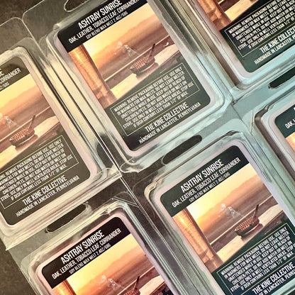 Ashtray Sunrise - Oak, Leather, Tobacco Leaf, Coriander, Clove 2.4oz Artisan Soy Wax Melts