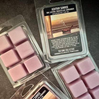 Ashtray Sunrise - Oak, Leather, Tobacco Leaf, Coriander, Clove 2.4oz Artisan Soy Wax Melts