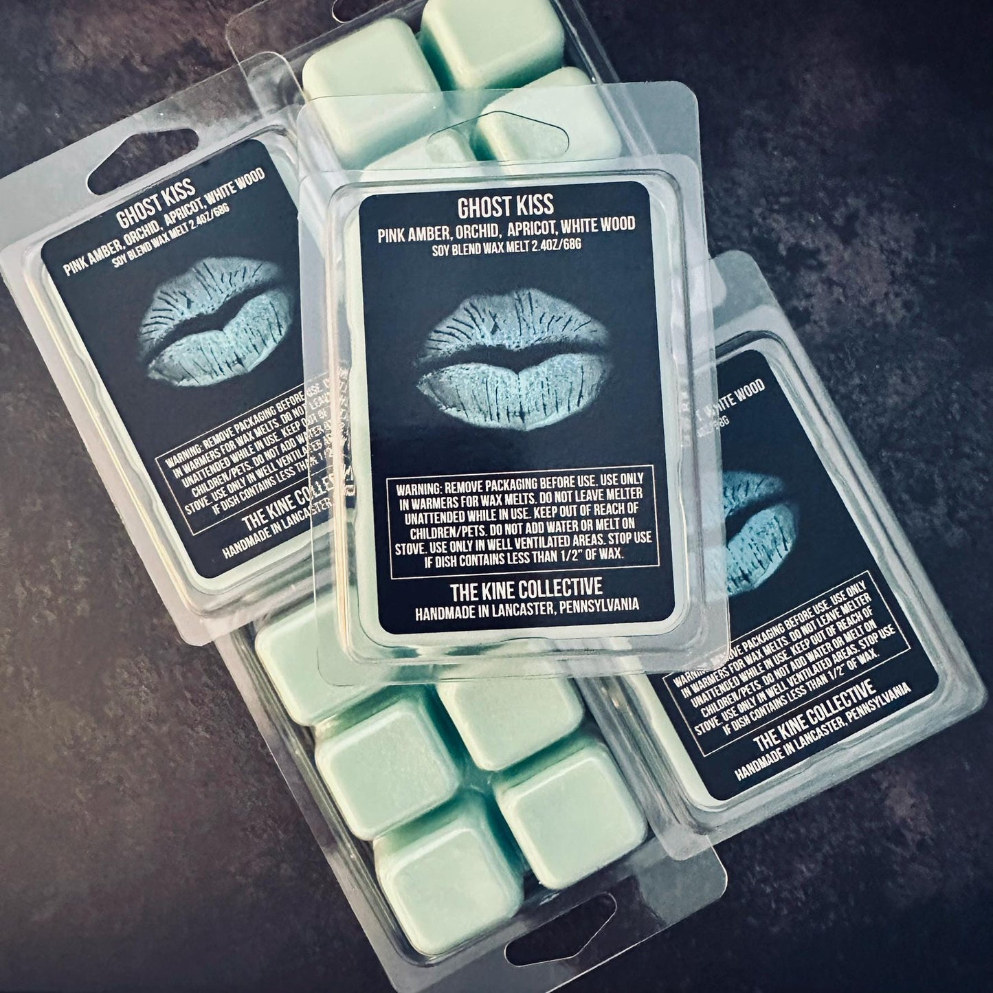 Ghost Kiss - Black Amber, Orchid, Apricot, Verbena, White Woods 2.4oz Artisan Soy Wax Melts