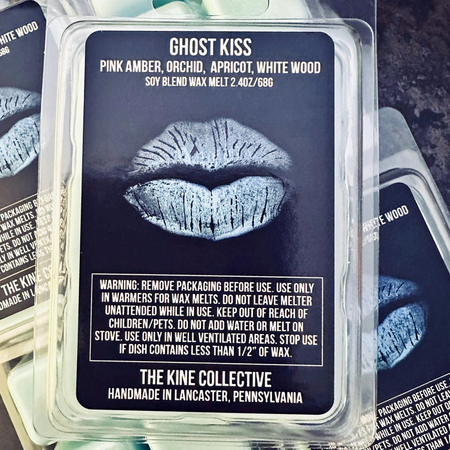 Ghost Kiss - Black Amber, Orchid, Apricot, Verbena, White Woods 2.4oz Artisan Soy Wax Melts