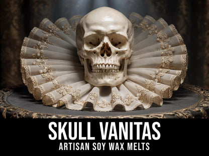 Skull Vanitas - Rose Petal, Star Jasmine, Ylang Ylang, Incense Spice 2.4oz Artisan Soy Wax Melts