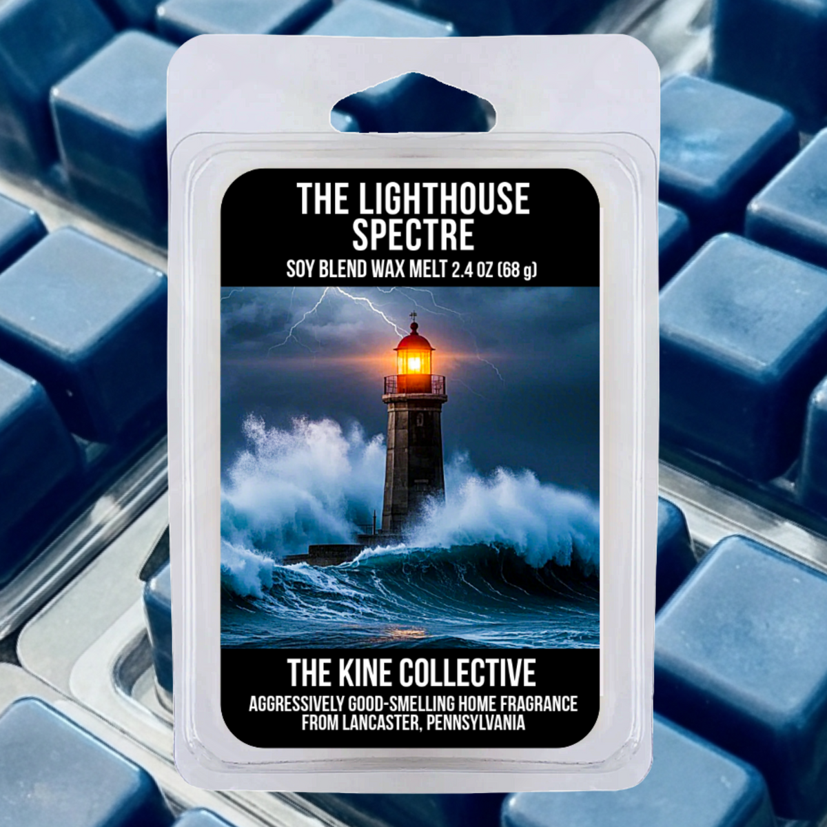 The Lighthouse Spectre 2.4oz Cubed Wax Melts from The Kine Collective