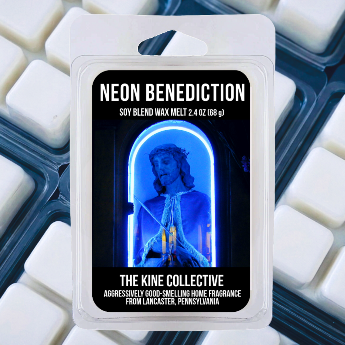 Neon Benediction 2.4oz Cubed Wax Melts from The Kine Collective