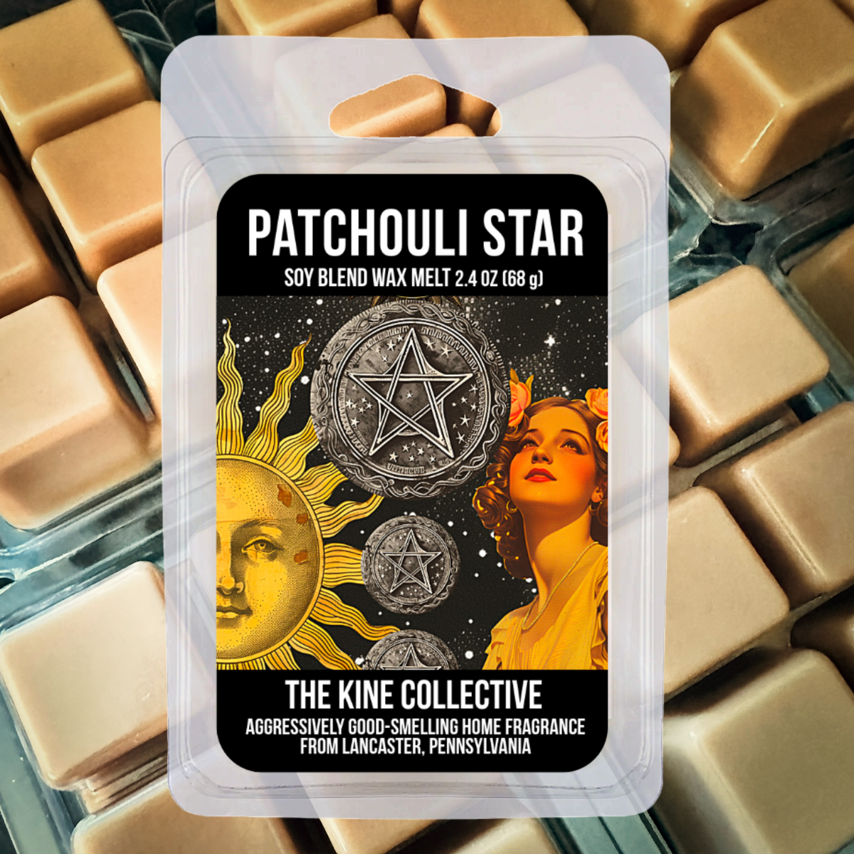 Patchouli Star 2.4oz Cubed Wax Melts from The Kine Collective