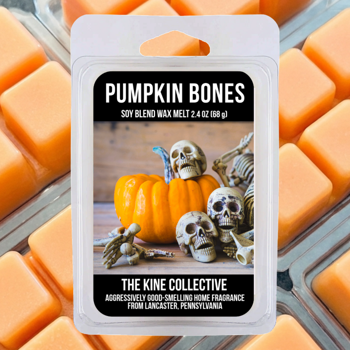 Pumpkin Bones 2.4oz Cubed Wax Melts from The Kine Collective