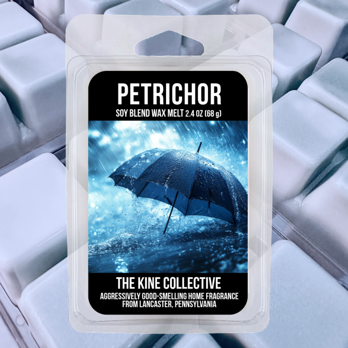 Petrichor 2.4oz Cubed Wax Melts from The Kine Collective