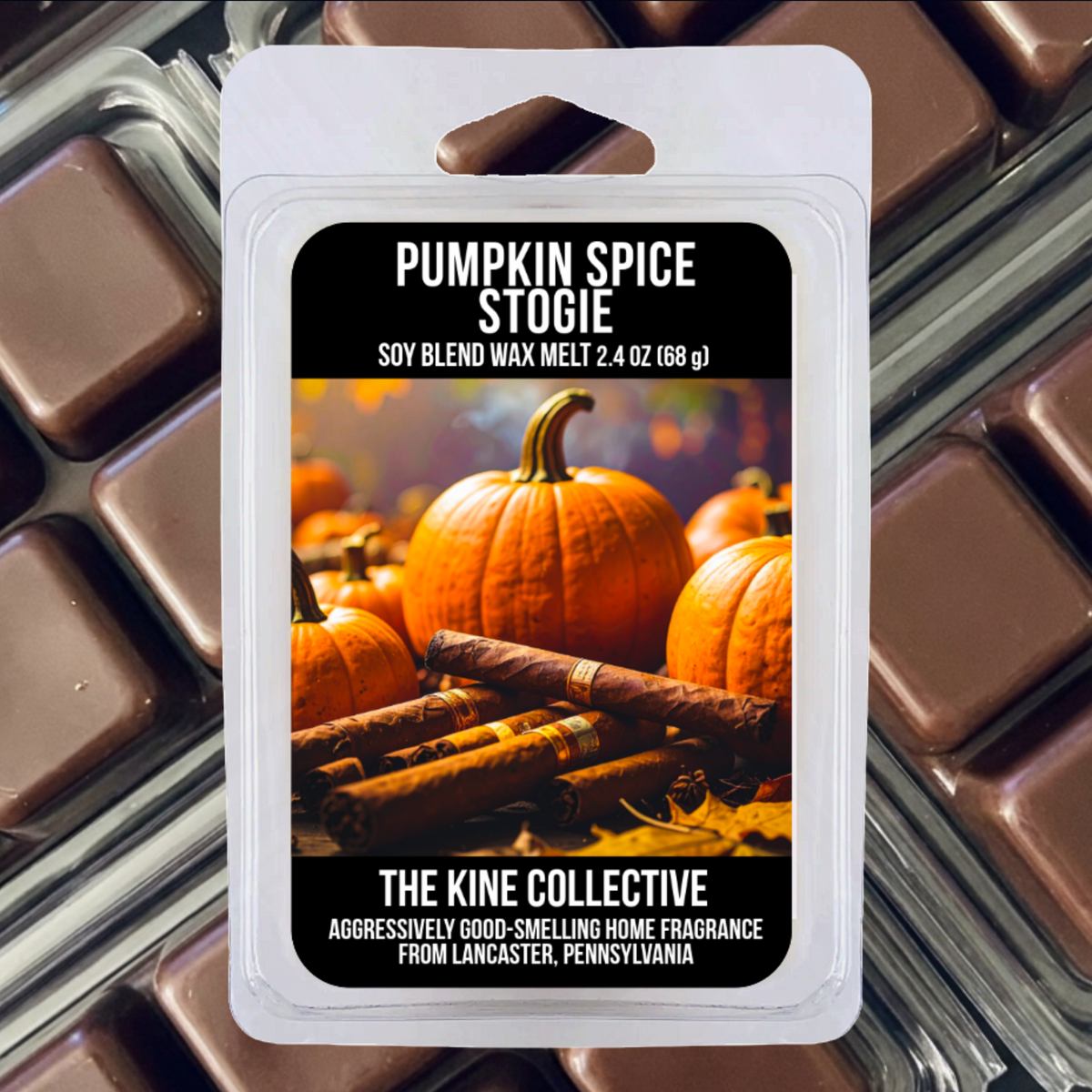 Pumpkin Stogie 2.4oz Cubed Wax Melts from The Kine Collective