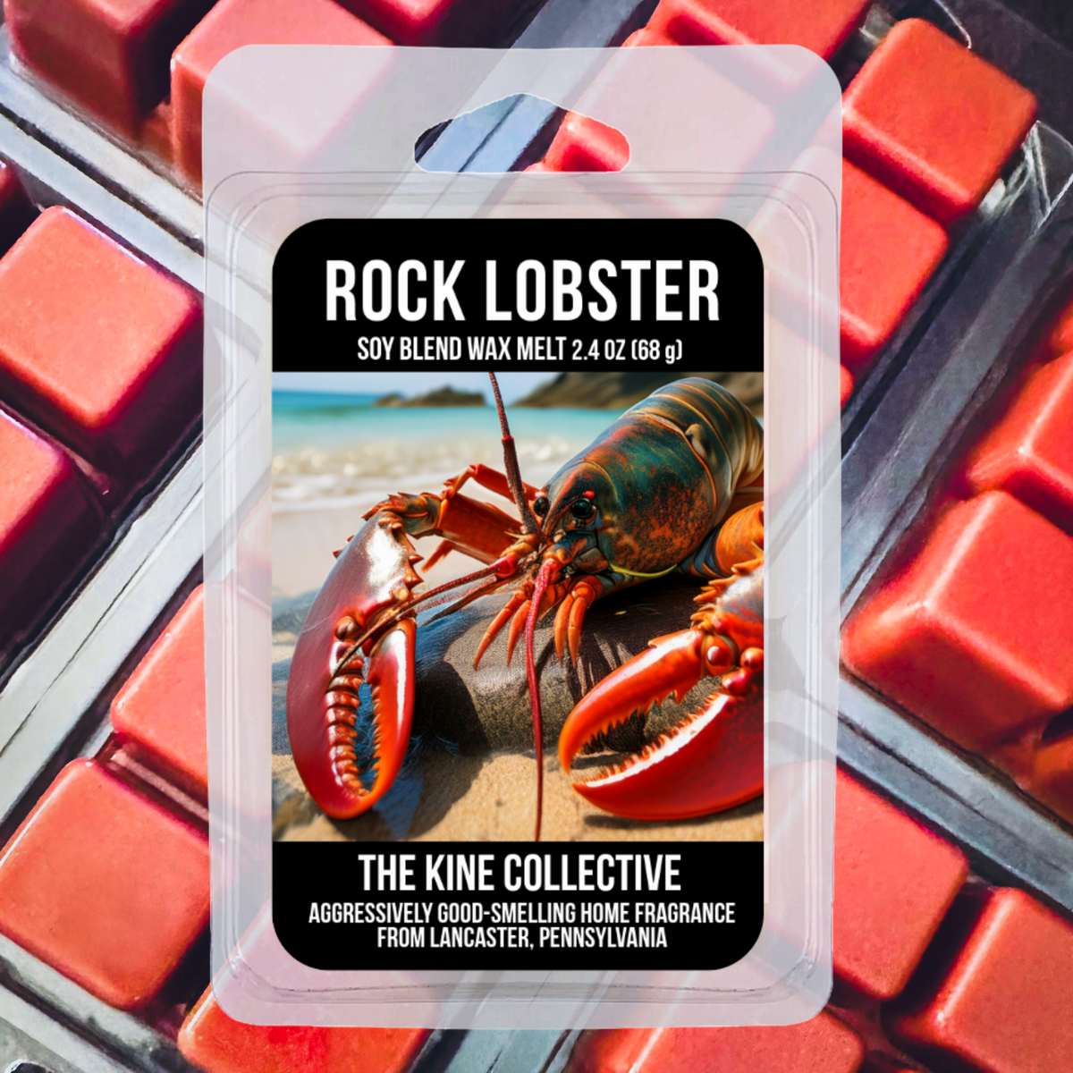 Rock Lobster 2.4oz Cubed Wax Melts from The Kine Collective