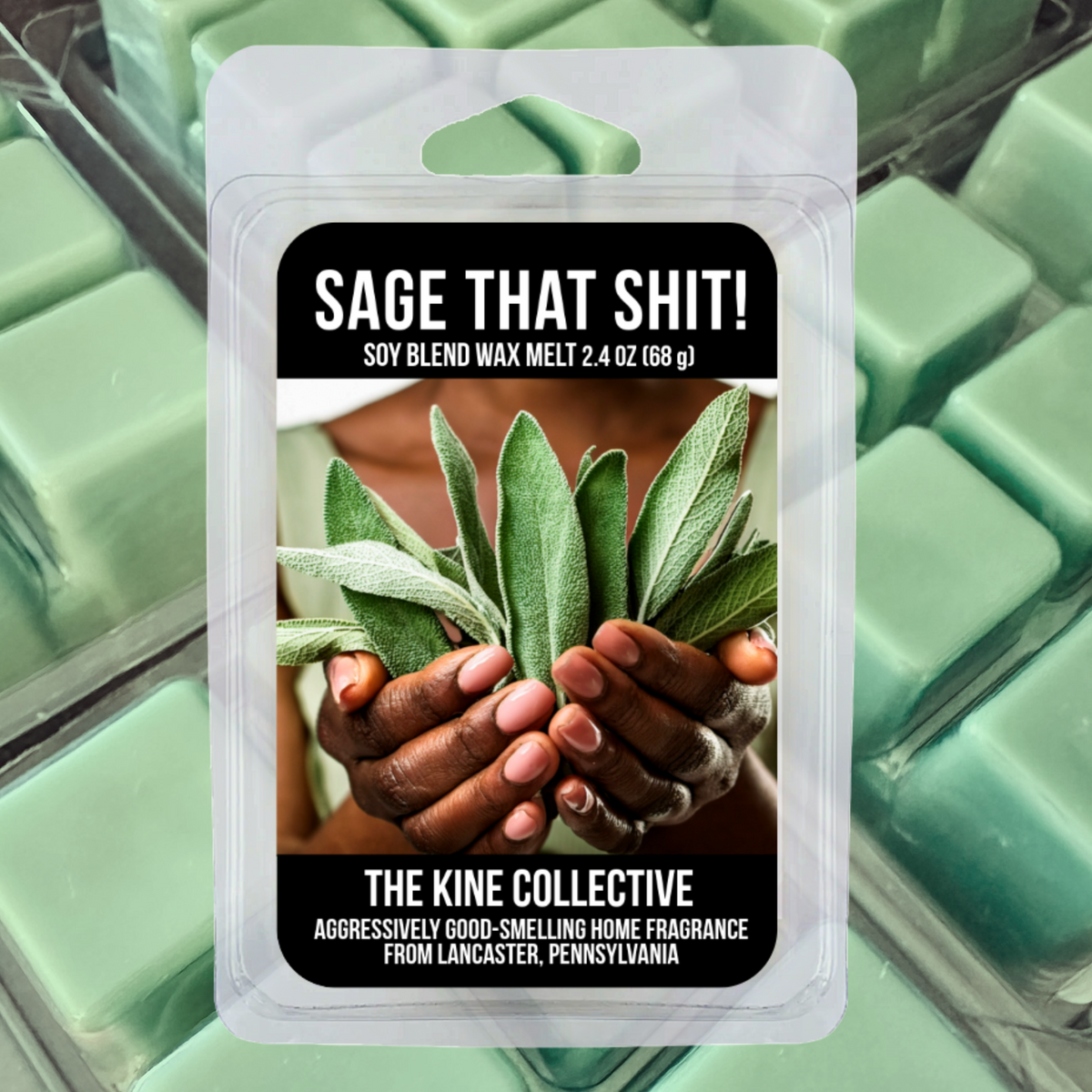 Sage That Shit 2.4oz Cubed Wax Melts from The Kine Collective