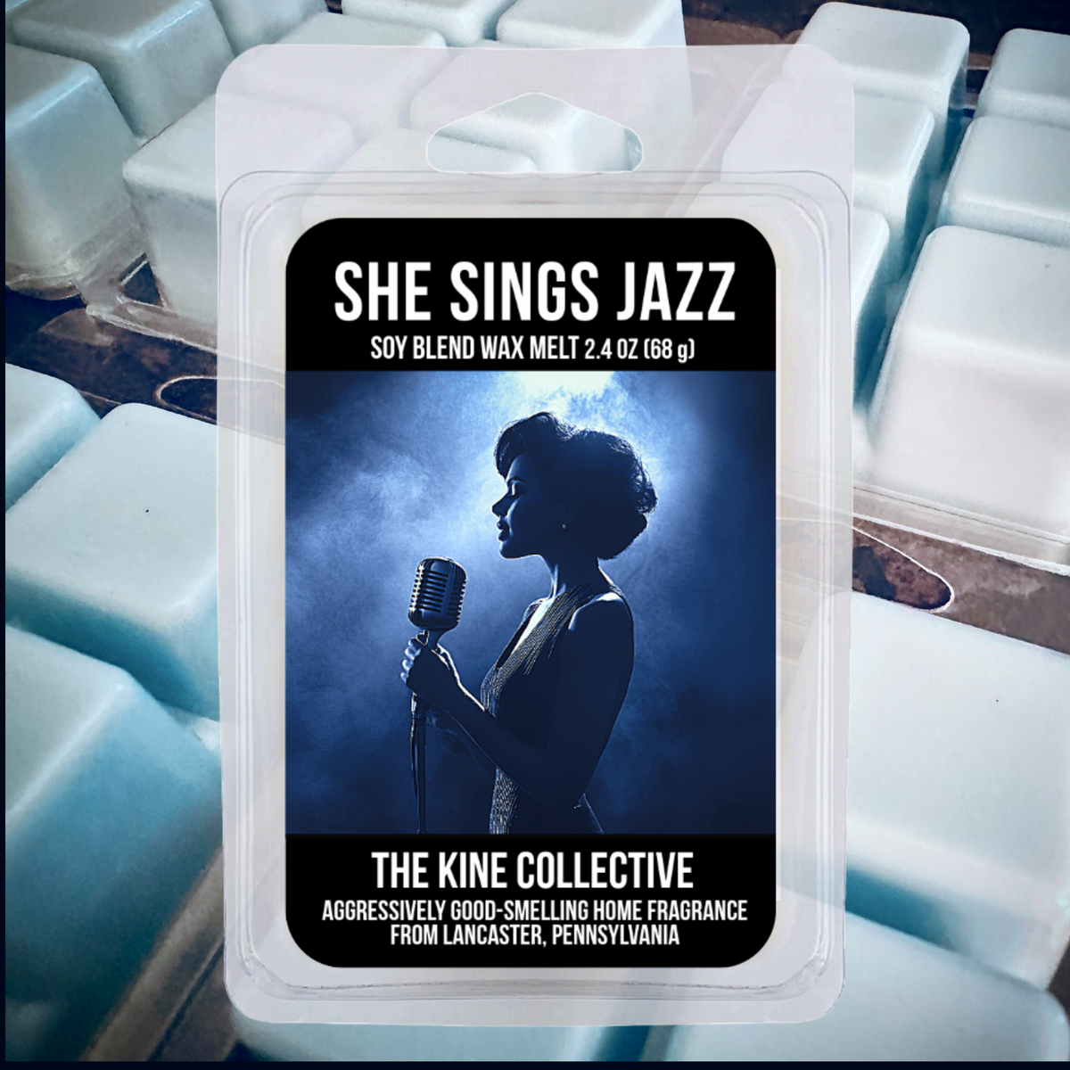 She Sings Jazz 2.4oz Cubed Wax Melts from The Kine Collective