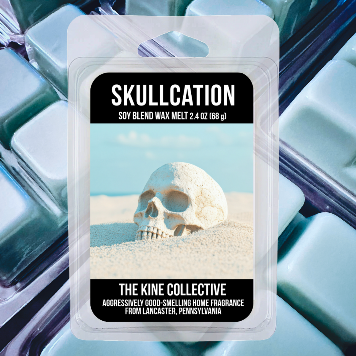 Skullcation 2.4oz Cubed Wax Melts from The Kine Collective