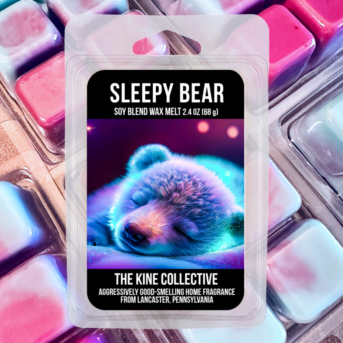 Sleepy Bear 2.4oz Cubed Wax Melts from The Kine Collective