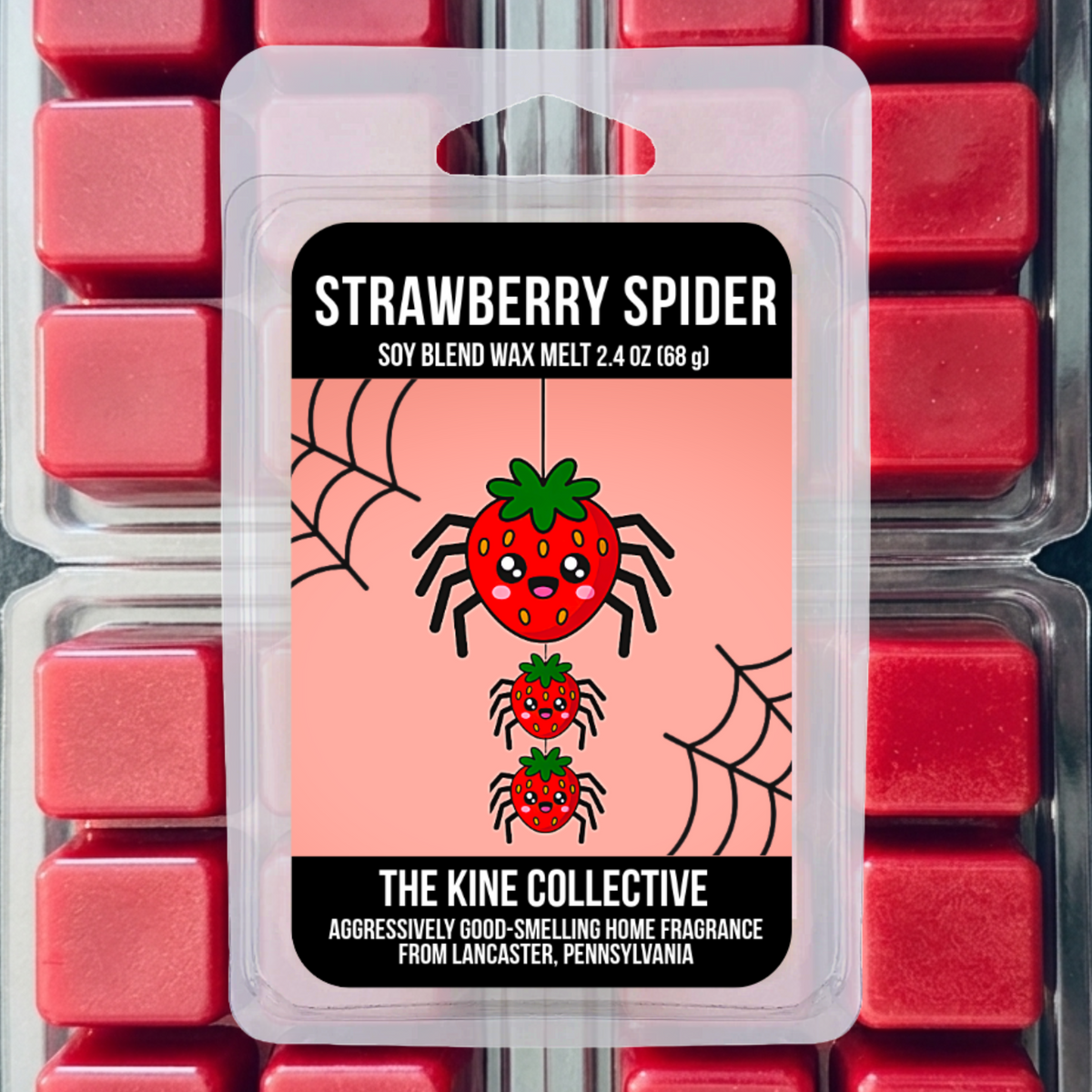 Strawberry Spider 2.4oz Cubed Wax Melts from The Kine Collective