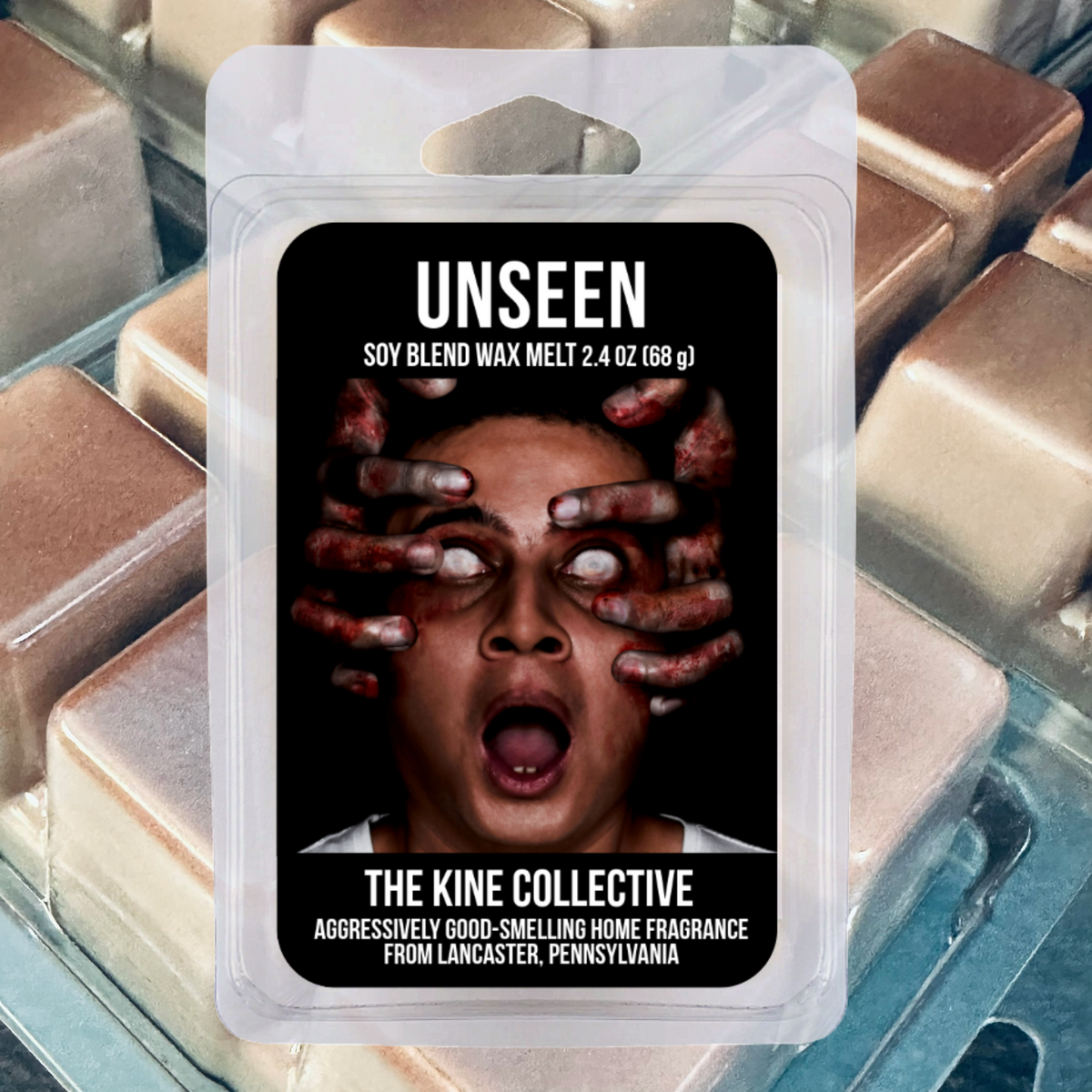 Unseen 2.4oz Cubed Wax Melts from The Kine Collective