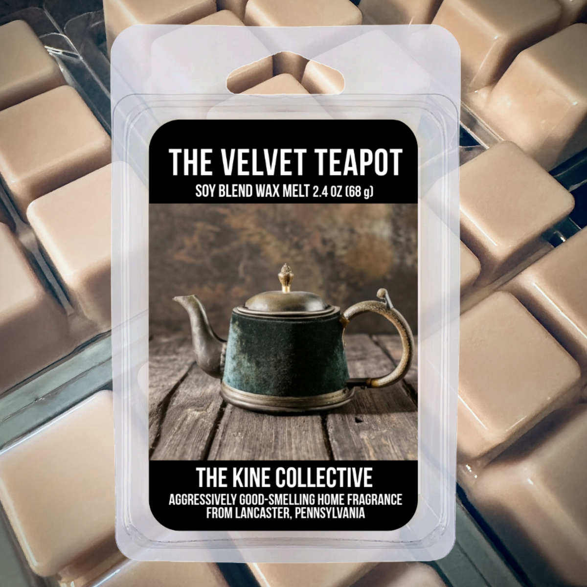 The Velvet Teapot 2.4oz Cubed Wax Melts from The Kine Collective
