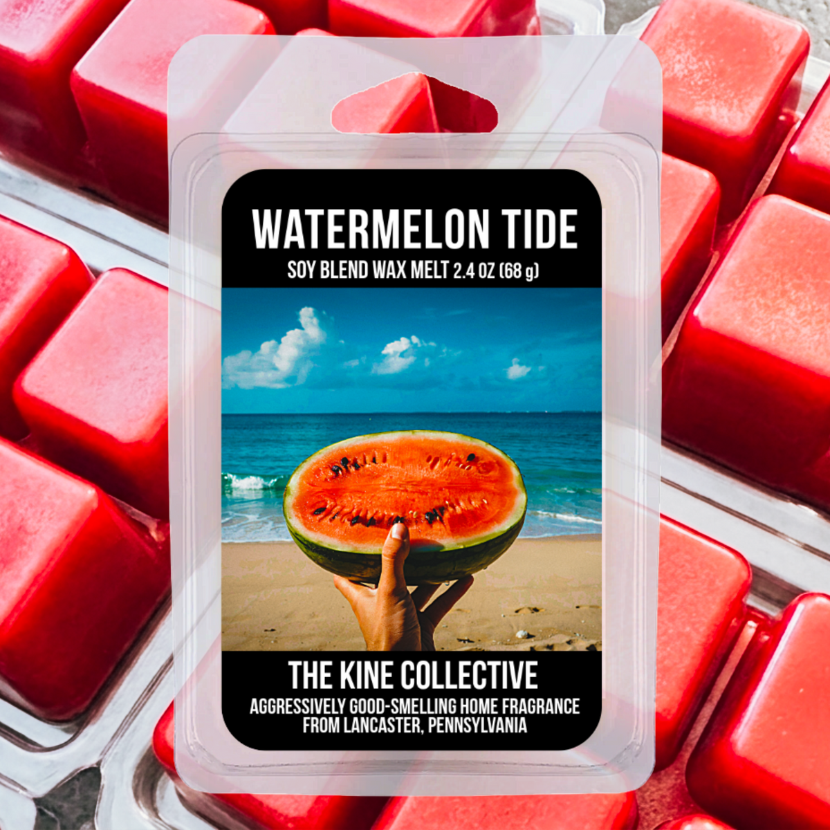 Watermelon Tide 2.4oz Cubed Wax Melts from The Kine Collective